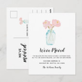 Carte Postale Fleur Simple Nous Avons Déménagé Nouvelle Adresse  (Devant / Derrière)