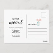 Carte Postale Fleur Simple Nous Avons Déménagé Nouvelle Adresse  (Dos)