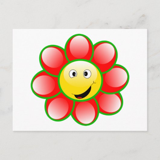 Carte Postale Fleur souriante mignonne (Devant)