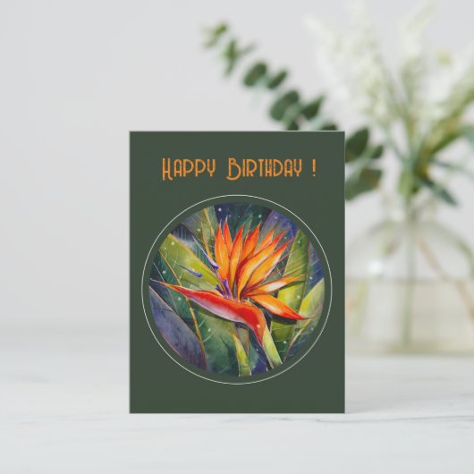 Carte Postale Fleur Strelizia peinte EVE (Debout devant)