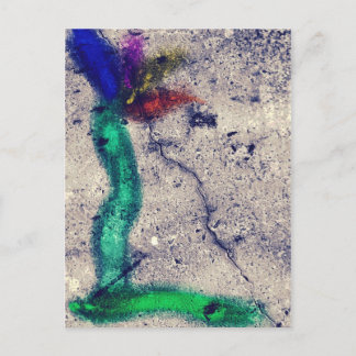 Carte Postale Fleur sur béton