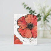 Carte Postale Fleur sur un Arrière - plan blanc (Debout devant)