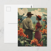Carte Postale Fleur tropicale Romance Harmonie (Devant / Derrière)