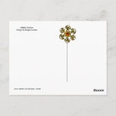 CARTE POSTALE FLEUR VERTE DAHLIA (Dos)