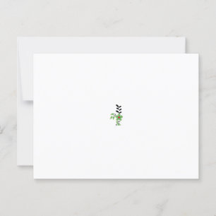 Carte Postale Fleur verte ornée avec centre rouge, feuilles fonc
