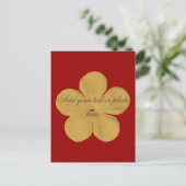 Carte Postale Fleur vintage dorée (Debout devant)