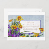 Carte Postale Fleur vintage Narcissus de Pâques (Devant / Derrière)