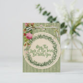 Carte Postale Fleur vintage Retro St Patrick's Day (Debout devant)