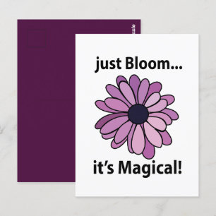 Carte Postale Fleur Violette Magique Venez Fleurir Sa Magie