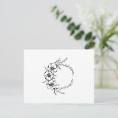 Carte Postale Fleur Wreath noir et blanc (Debout devant)