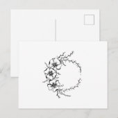 Carte Postale Fleur Wreath noir et blanc (Devant / Derrière)