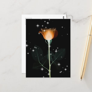 Carte Postale Fleur X-Ray Étincelante - Orange