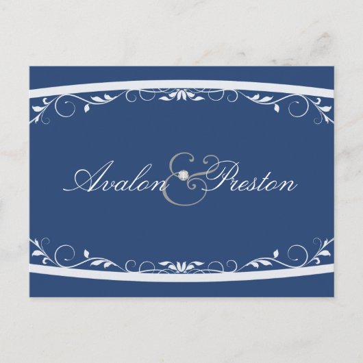 Carte postale Fleurie Bleue Fantaisie pour annonce (Devant)