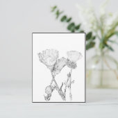 Carte postale - Fleurs à colorier (Debout devant)