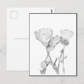 Carte postale - Fleurs à colorier (Devant / Derrière)