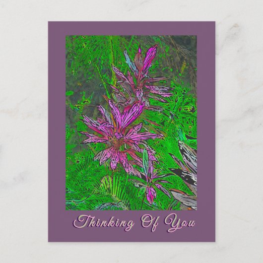 CARTE POSTALE FLEURS "À PENSÉE À VOUS" (Devant)
