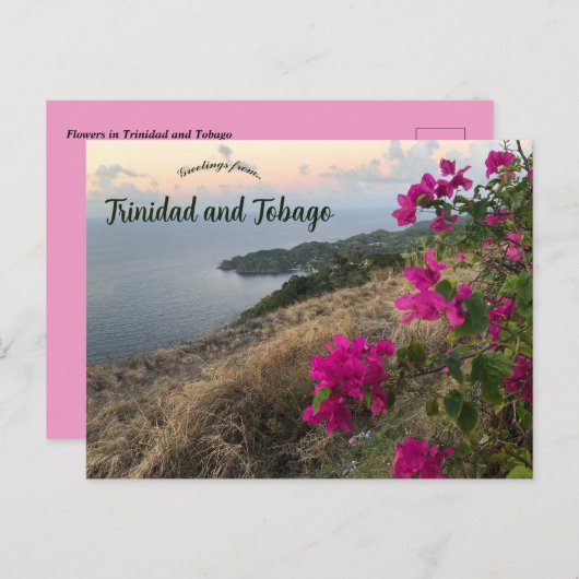 Carte Postale Fleurs à Trinité-et-Tobago (Devant / Derrière)