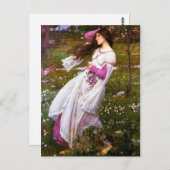 Carte Postale Fleurs à vent Waterhouse (Devant / Derrière)