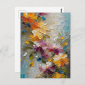 Carte Postale Fleurs Abstraites (Devant / Derrière)