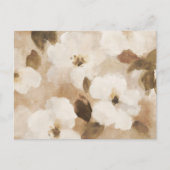 Carte Postale Fleurs Abstraites Crème Marron Beige (Devant)