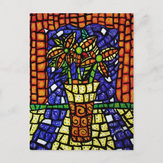 Carte Postale Fleurs Abstraites dans le vase (Devant)