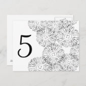 Carte Postale Fleurs abstraites de printemps noir et blanc (Devant / Derrière)