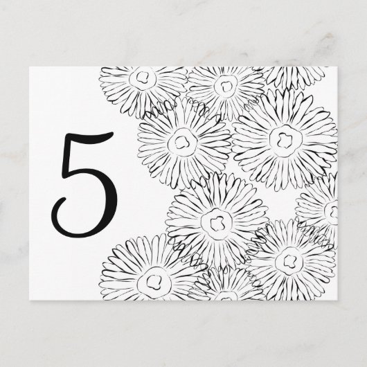 Carte Postale Fleurs abstraites de printemps noir et blanc (Devant)