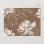 Carte Postale Fleurs Abstraites Marron Blanc (Devant)