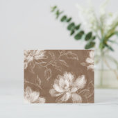 Carte Postale Fleurs Abstraites Marron Blanc (Debout devant)