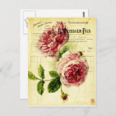 carte postale fleurs anciennes (Devant / Derrière)