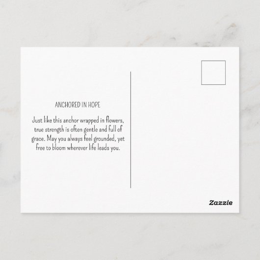 Carte Postale Fleurs Ancres Océan Nautique Pastel Côtier (Dos)