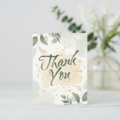 Carte Postale Fleurs aquarelle verte (Debout devant)