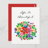 Carte Postale Fleurs aquarelles (Devant / Derrière)