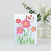 Carte Postale Fleurs aquarelles (Debout devant)