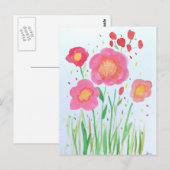 Carte Postale Fleurs aquarelles (Devant / Derrière)