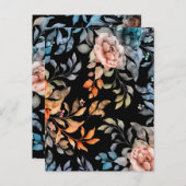 Carte Postale Fleurs aquarelles 4 (Devant / Derrière)