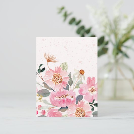 Carte Postale Fleurs aquarelles 5 (Debout devant)