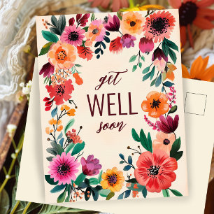 Carte Postale Fleurs aquarelles audacieuses SUR COMMANDE BIENTÔT