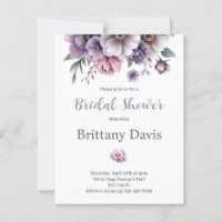Fleurs aquarelles lavande pour douche de mariée