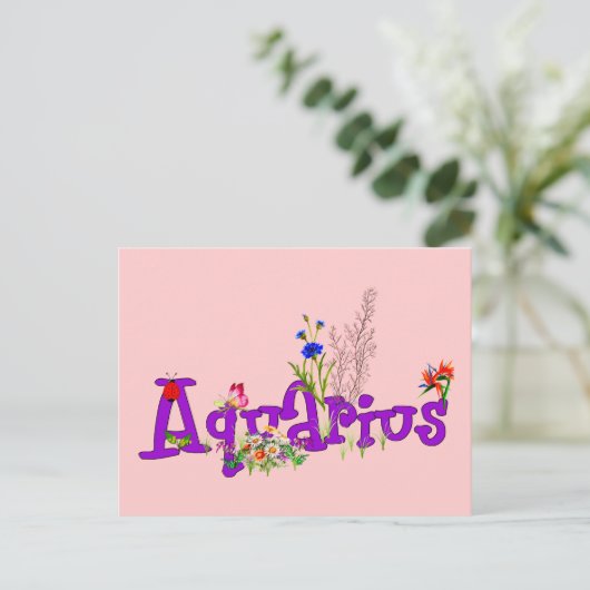 Carte Postale Fleurs Aquarius (Debout devant)