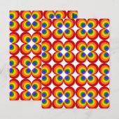 Carte Postale Fleurs arc-en-ciel psychédéliques (Devant / Derrière)