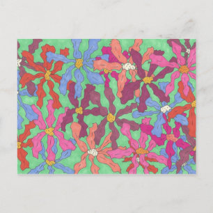 Carte Postale Fleurs Artist Postcard Retro