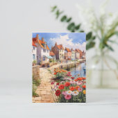 Carte Postale Fleurs Au Bord Du Quayside (Debout devant)