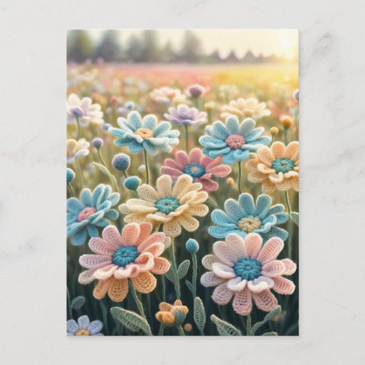 Carte Postale Fleurs au crochet (Devant)