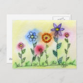 Carte Postale Fleurs avec Halos (Devant / Derrière)