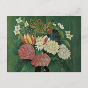Carte Postale Fleurs avec Ivy par Henri Rousseau, Floral Vintage