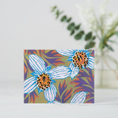 Carte Postale Fleurs Blanches Aux Feuilles Violets (Debout devant)