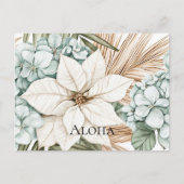 Carte Postale Fleurs blanches bleues tropicales (Devant)