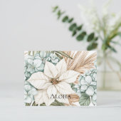 Carte Postale Fleurs blanches bleues tropicales (Debout devant)