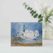 Carte Postale Fleurs blanches dans un bol (Debout devant)